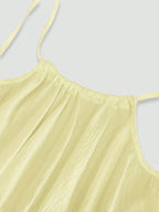 Cévolie Women's Solid Color Open Back Tie Loose Casual Maxi Slip Dress