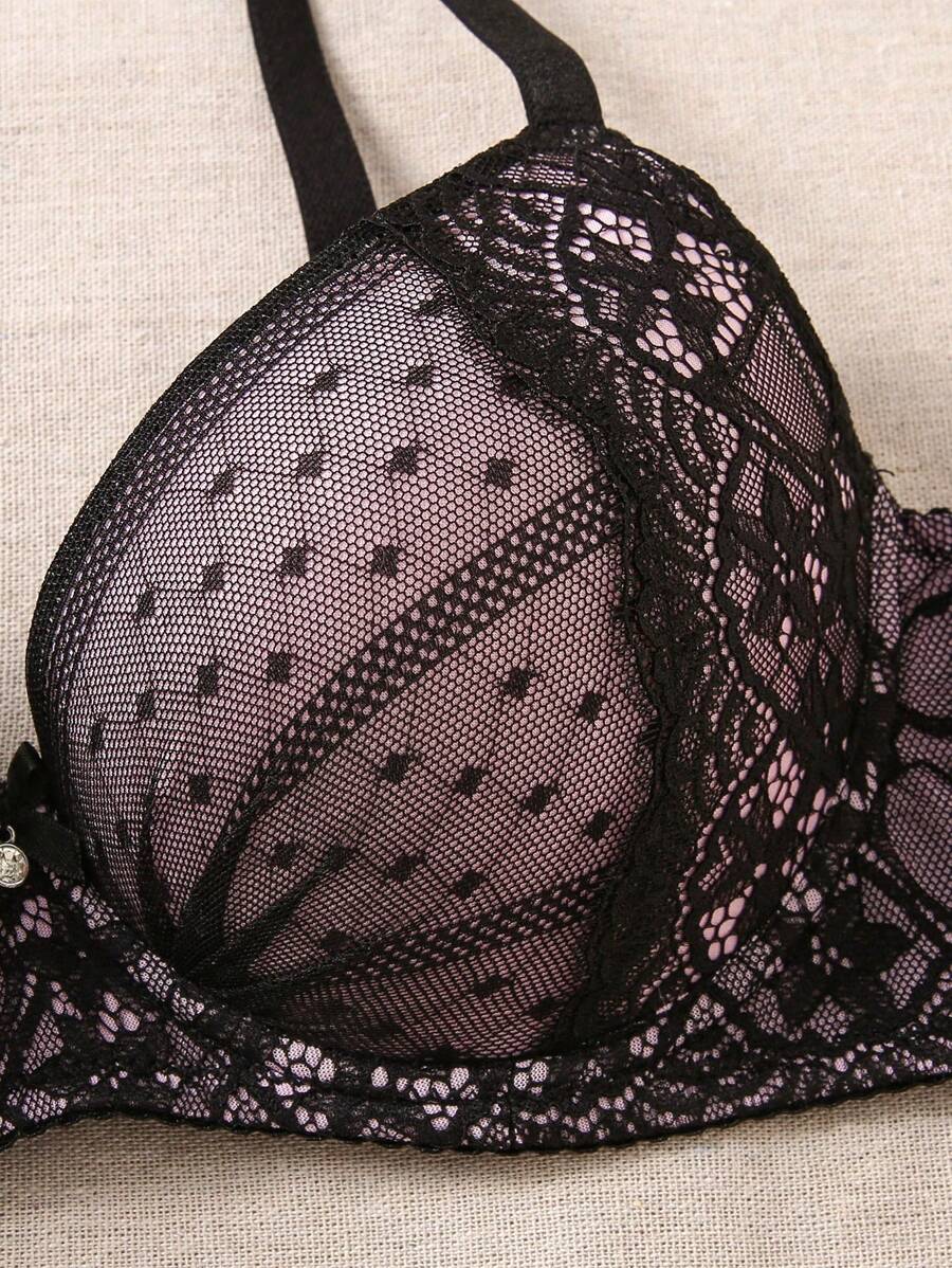 1pc Sexy Lace Minimalist Lift-Up Small Bust Underwire Bra For Women Lingerie
