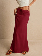 Poéselle Women's Skirt, Floor Length Maxi Skirt, Tie At Waist, Cute Skirt, Low Waist Skirt