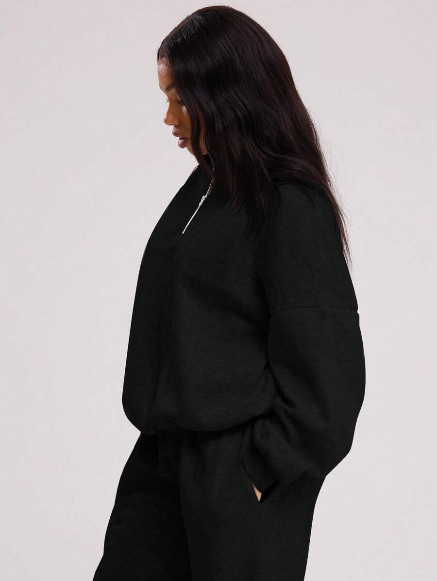 MUSERA Quarter Zip Oversized Sweatshirt Casual, Airport Graduation, Back To School, Teacher, Winter Carnival Vacation