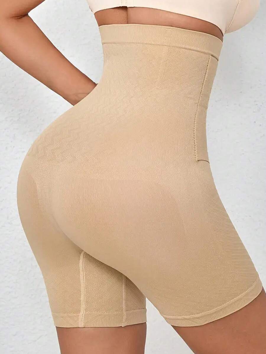 1pc Seamless High Waist Button Closure Tummy Control Panty, Postpartum Shaping Waist Slimming Shorts, Autumn/Winter Underwear