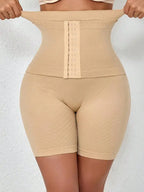 1pc Seamless High Waist Button Closure Tummy Control Panty, Postpartum Shaping Waist Slimming Shorts, Autumn/Winter Underwear