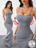 Coolane Women's Spring And Summer For Festival Coquette Daily Wear Going Out Date Night Stretchy Long Dress, Built-In Bra