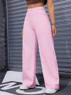 SHEIN ICON Casual Relaxed-Fit High-Waist Straight Leg Denim Jeans