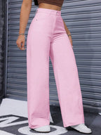 SHEIN ICON Casual Relaxed-Fit High-Waist Straight Leg Denim Jeans
