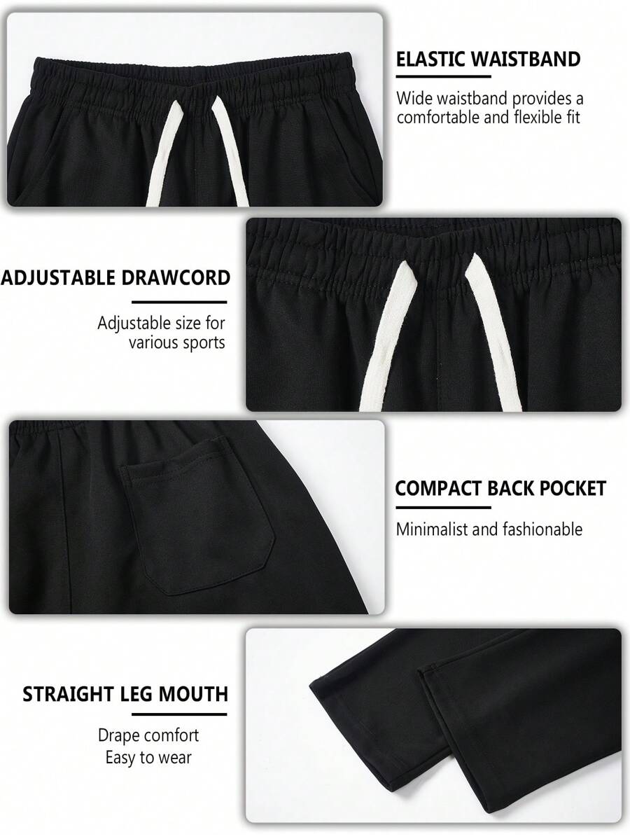 Blueplus Women's Simple And Fashionable Solid Color Straight Sports Pants, Breathable And Comfortable Soft Nine-Point Pants, Outdoor Leisure Lace-Up Women's Sports Pants