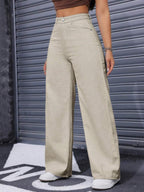 SHEIN ICON Casual Relaxed-Fit High-Waist Straight Leg Denim Jeans