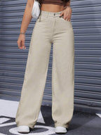 SHEIN ICON Casual Relaxed-Fit High-Waist Straight Leg Denim Jeans