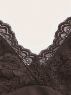 ROMWE PUNK Contrast Lace Ruched Halter Top