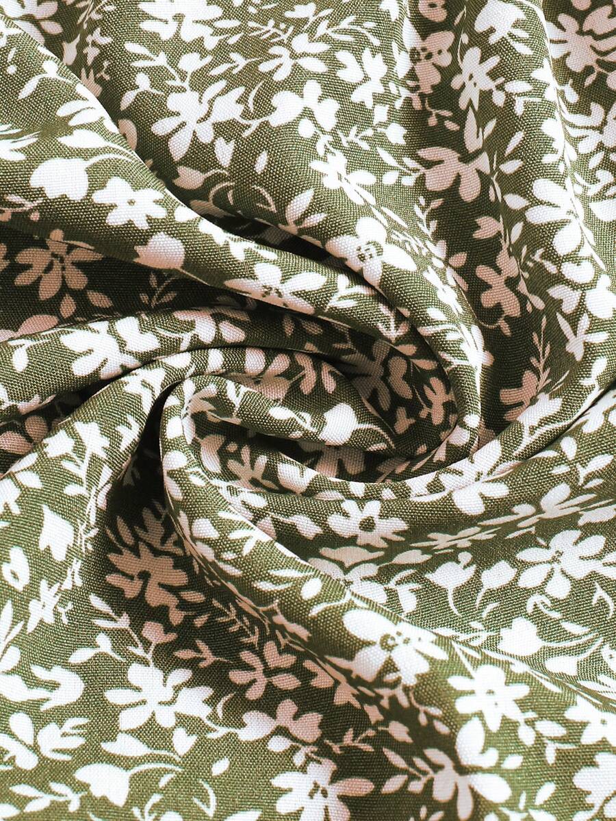 Women's Ditsy Floral Layered Ruffle Elastic Waist Vacation Skirt