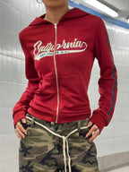 StreetHx Retro American Style Fitted Zip Up Hoodie Jacket For Women,Graduation,Teacher,Back To School Pullover Fall