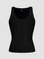 Chiquease Sexy Sleeveless Knitted Crop Top, Fitted Sports Camisole
