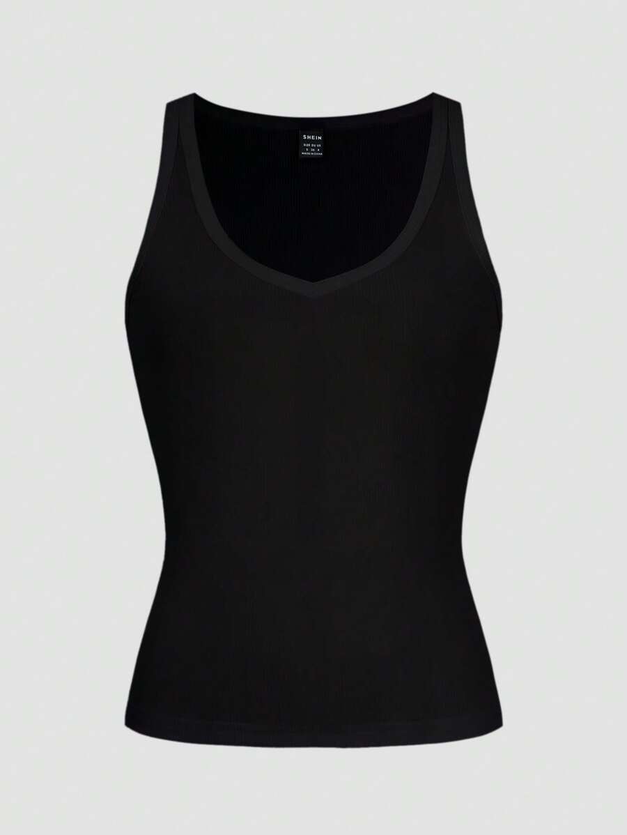 Chiquease Sexy Sleeveless Knitted Crop Top, Fitted Sports Camisole