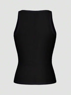 Chiquease Sexy Sleeveless Knitted Crop Top, Fitted Sports Camisole