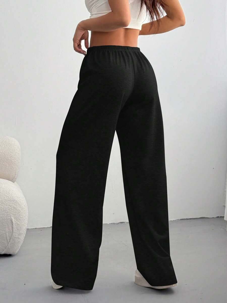 CovetEZ Women's Casual Loose Solid Color Drawstring Waist Sweatpants Wide Leg Sweatpants Graduation,Back To School Outfits,Graduation,Teacher Outfits For Women,Back To School