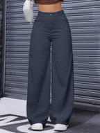 SHEIN ICON Casual Relaxed-Fit High-Waist Straight Leg Denim Jeans
