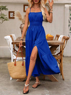 Breezaya Women's Holiday Pleated Cami Dress Maxi Vacation Beach Outfit