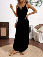 Breezaya Vertical Striped Multi-Colored Spaghetti Strap Dress Maxi Women Outfit