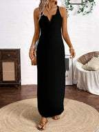 Breezaya Vertical Striped Multi-Colored Spaghetti Strap Dress Maxi Women Outfit