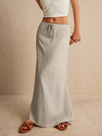 Poéselle Women's Skirt, Floor Length Maxi Skirt, Tie At Waist, Cute Skirt, Low Waist Skirt