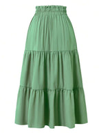 Women's Ditsy Floral Layered Ruffle Elastic Waist Vacation Skirt