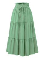 Women's Ditsy Floral Layered Ruffle Elastic Waist Vacation Skirt