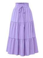 Women's Ditsy Floral Layered Ruffle Elastic Waist Vacation Skirt