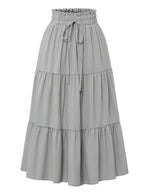 Women's Ditsy Floral Layered Ruffle Elastic Waist Vacation Skirt