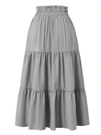 Women's Ditsy Floral Layered Ruffle Elastic Waist Vacation Skirt