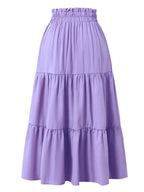 Women's Ditsy Floral Layered Ruffle Elastic Waist Vacation Skirt