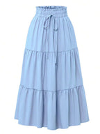 Women's Ditsy Floral Layered Ruffle Elastic Waist Vacation Skirt