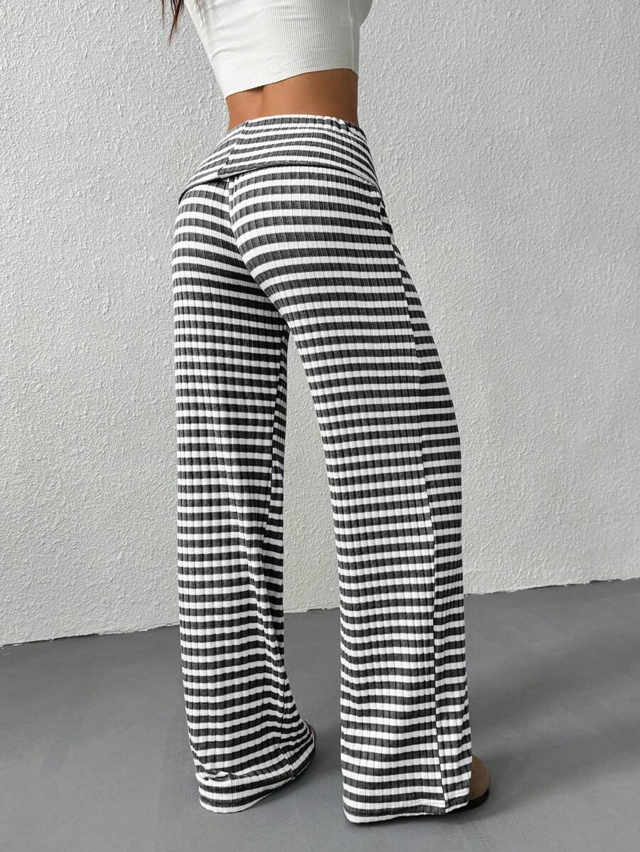 CovetEZ Women's Striped Straight Leg Loose Casual Versatile Pants Women Wide Leg Pants