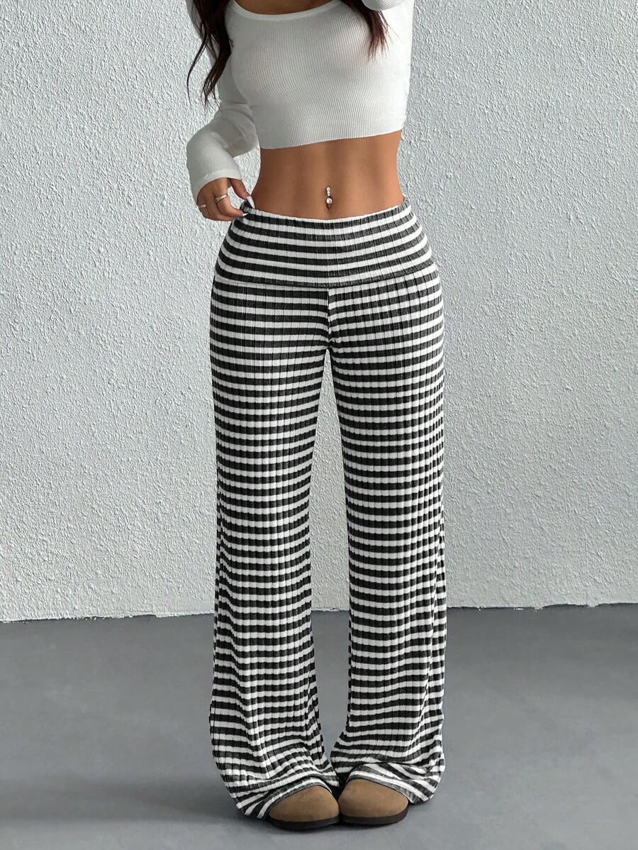 CovetEZ Women's Striped Straight Leg Loose Casual Versatile Pants Women Wide Leg Pants