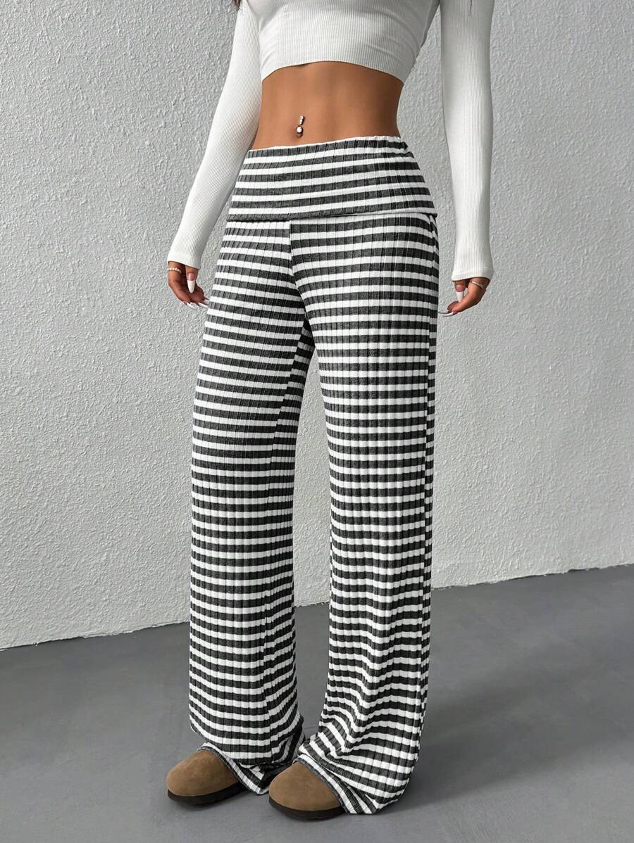 CovetEZ Women's Striped Straight Leg Loose Casual Versatile Pants Women Wide Leg Pants