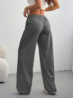 CovetEZ Women's Casual Loose Solid Color Drawstring Waist Sweatpants Wide Leg Sweatpants Graduation,Back To School Outfits,Graduation,Teacher Outfits For Women,Back To School