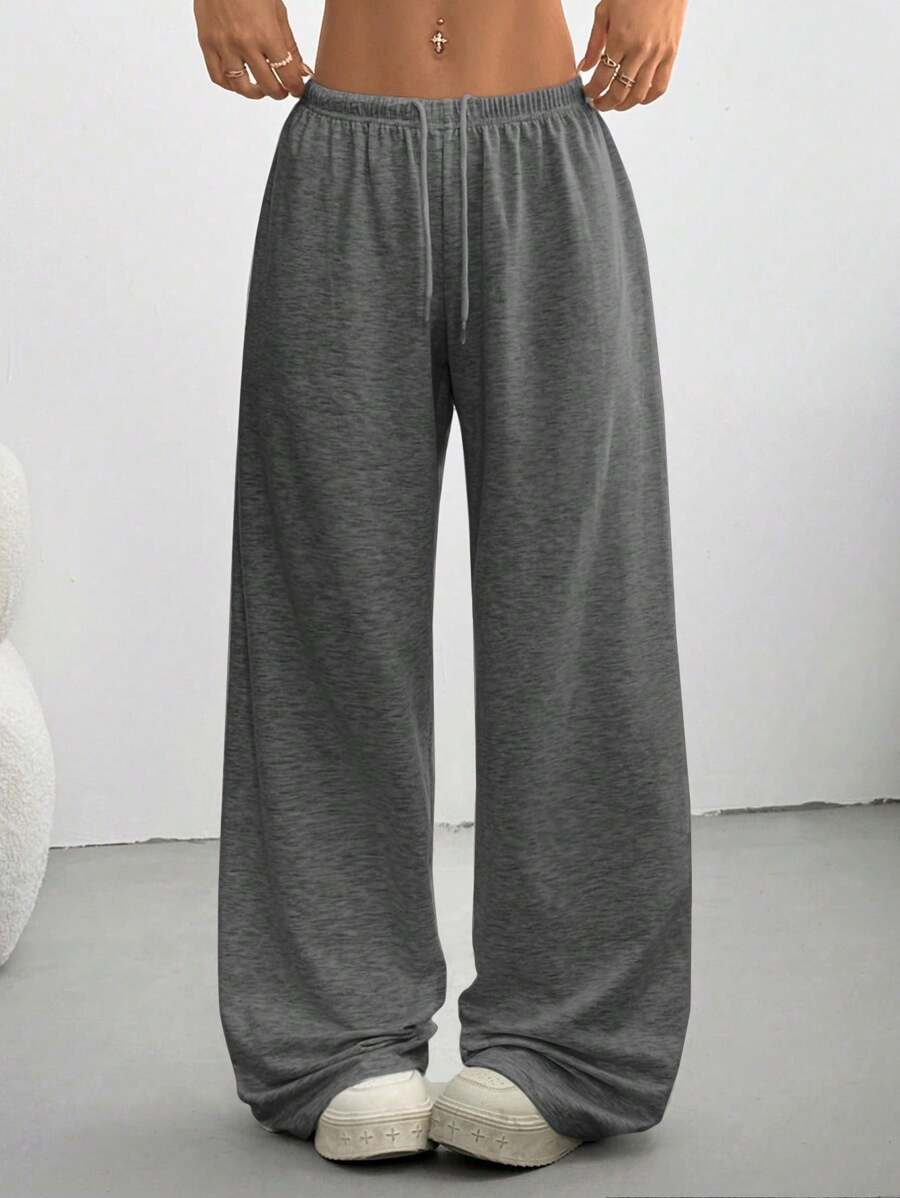 CovetEZ Women's Casual Loose Solid Color Drawstring Waist Sweatpants Wide Leg Sweatpants Graduation,Back To School Outfits,Graduation,Teacher Outfits For Women,Back To School