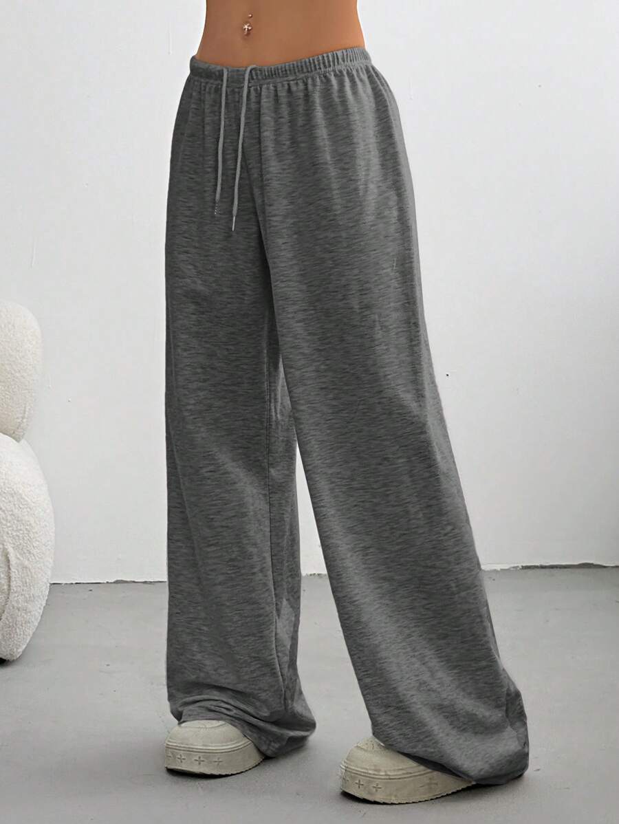 CovetEZ Women's Casual Loose Solid Color Drawstring Waist Sweatpants Wide Leg Sweatpants Graduation,Back To School Outfits,Graduation,Teacher Outfits For Women,Back To School