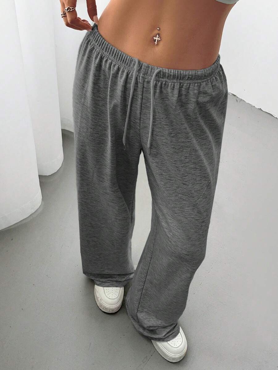 CovetEZ Women's Casual Loose Solid Color Drawstring Waist Sweatpants Wide Leg Sweatpants Graduation,Back To School Outfits,Graduation,Teacher Outfits For Women,Back To School