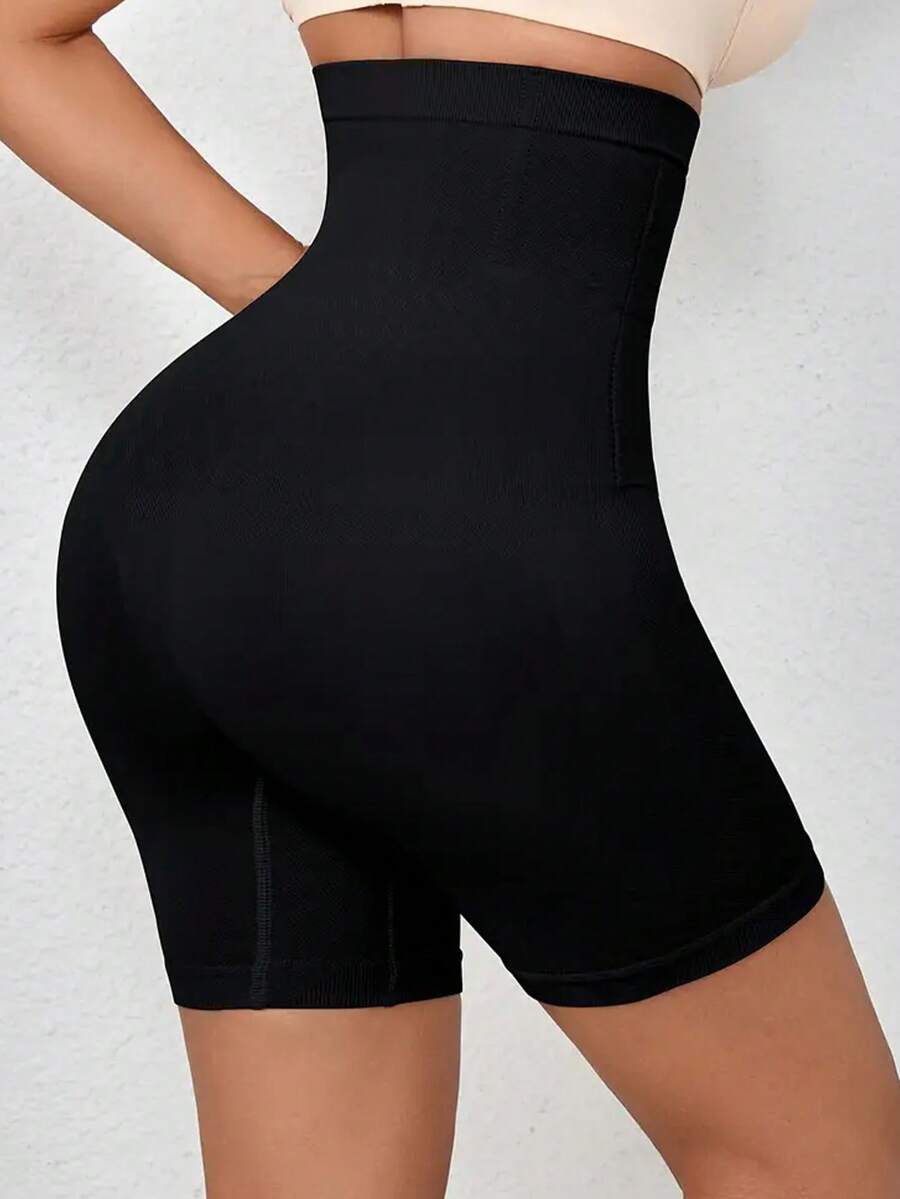 1pc Seamless High Waist Button Closure Tummy Control Panty, Postpartum Shaping Waist Slimming Shorts, Autumn/Winter Underwear