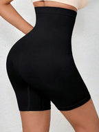 1pc Seamless High Waist Button Closure Tummy Control Panty, Postpartum Shaping Waist Slimming Shorts, Autumn/Winter Underwear