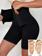1pc Seamless High Waist Button Closure Tummy Control Panty, Postpartum Shaping Waist Slimming Shorts, Autumn/Winter Underwear
