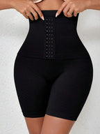 1pc Seamless High Waist Button Closure Tummy Control Panty, Postpartum Shaping Waist Slimming Shorts, Autumn/Winter Underwear