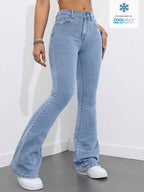 Flexra Women Flared Pocket Casual All-Match Denim Flared Jeans Y2k Bootcut Jeans