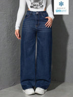 SHEIN ICON Casual Relaxed-Fit High-Waist Straight Leg Denim Jeans