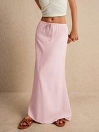 Poéselle Women's Skirt, Floor Length Maxi Skirt, Tie At Waist, Cute Skirt, Low Waist Skirt