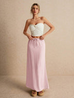 Poéselle Women's Skirt, Floor Length Maxi Skirt, Tie At Waist, Cute Skirt, Low Waist Skirt