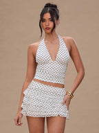 SHEIN BAE Women's Fashionable Sexy Multi-Layer Ruffle Hem Mini Skirt, Summer,Valentine's Day,Valentine Outfits For Women