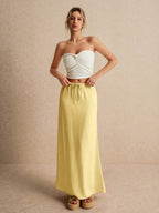 Poéselle Women's Skirt, Floor Length Maxi Skirt, Tie At Waist, Cute Skirt, Low Waist Skirt