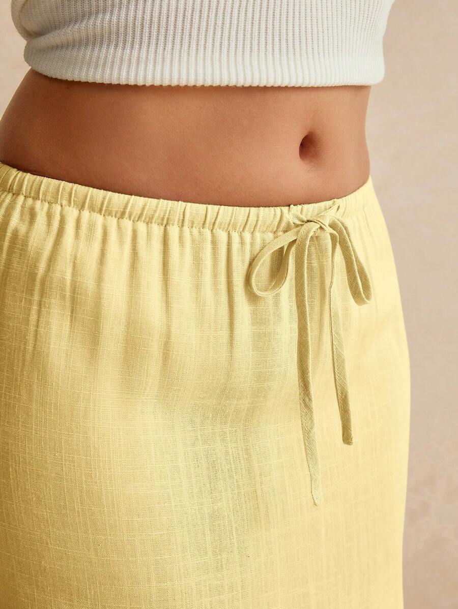 Poéselle Women's Skirt, Floor Length Maxi Skirt, Tie At Waist, Cute Skirt, Low Waist Skirt