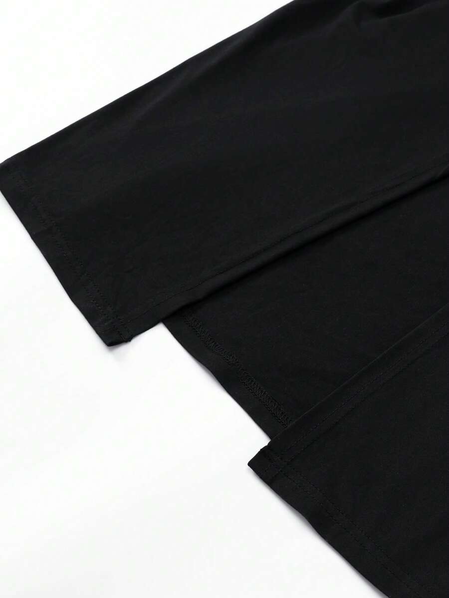 EARO Women's Long Slit Bodycon Dress, High-End Elegant Fashion Casual Versatile Layering Dress, TighRucheded Long Sleeve High Neck Knit Stretchy Mini Dress